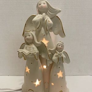 Porcelain Trio of Singing Angels with Night Light